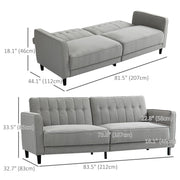 Aosom Sofa Button Tufted Fabric Convertible Sofa Bed with Adjustable Back - Available in 3 Colours