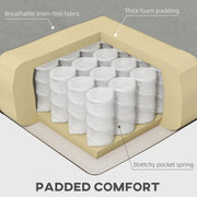 Aosom Sofa Button Tufted Fabric Convertible Sofa Bed with Adjustable Back - Available in 3 Colours