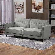 Aosom Sofa Button Tufted Fabric Convertible Sofa Bed with Adjustable Back - Available in 3 Colours