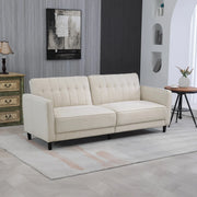 Aosom Sofa Button Tufted Fabric Convertible Sofa Bed with Adjustable Back - Available in 3 Colours