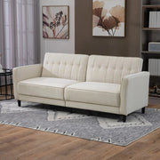 Aosom Sofa Button Tufted Fabric Convertible Sofa Bed with Adjustable Back - Available in 3 Colours