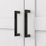 Aosom Storage Cabinet Farmhouse Kitchen Storage Cabinet with Doors and Adjustable Shelves in Cream White