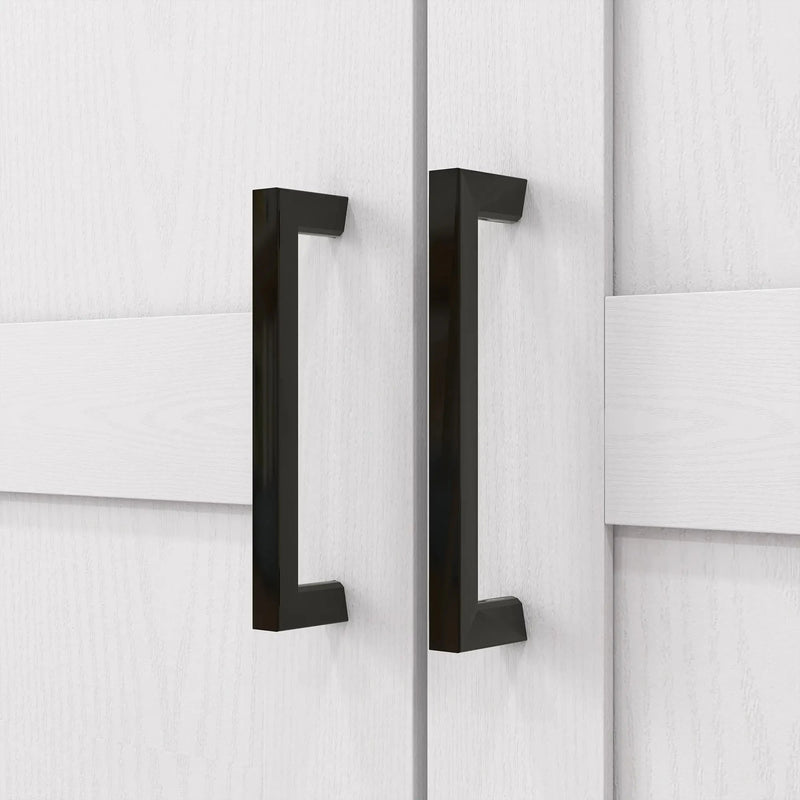 Aosom Storage Cabinet Farmhouse Kitchen Storage Cabinet with Doors and Adjustable Shelves in Cream White