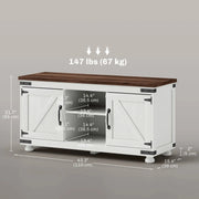 Aosom TV Stand Farmhouse TV Stand in White