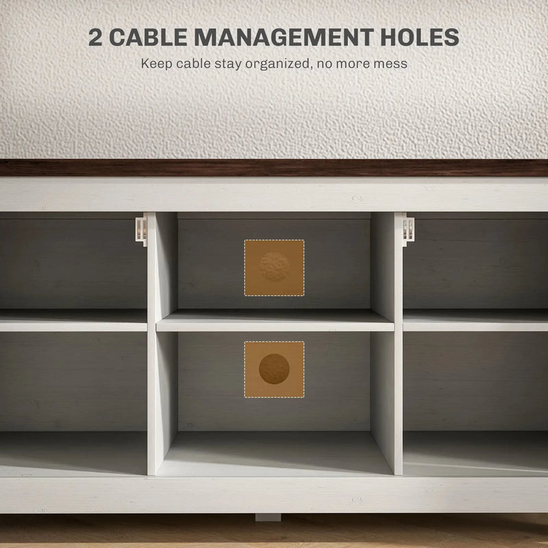 Aosom TV Stand Farmhouse TV Stand in White