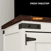 Aosom TV Stand Farmhouse TV Stand in White