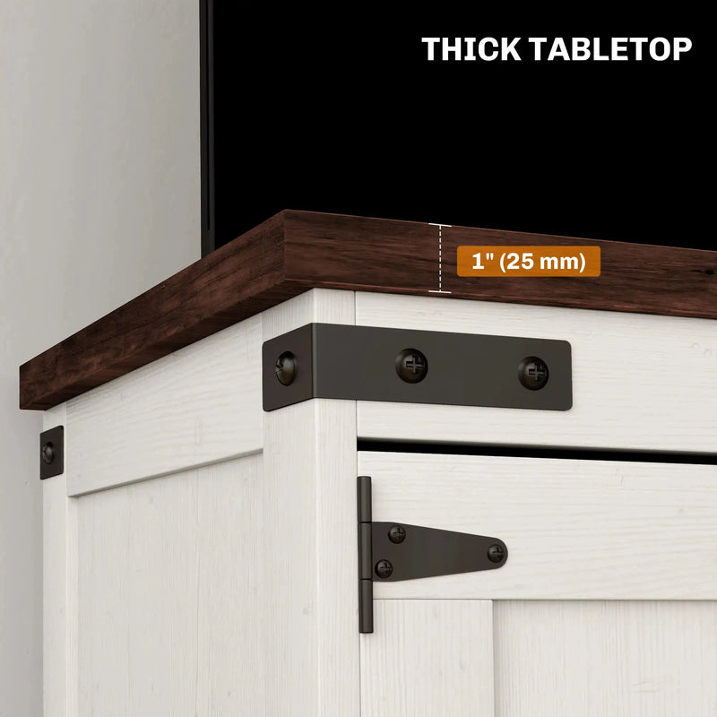 Aosom TV Stand Farmhouse TV Stand in White