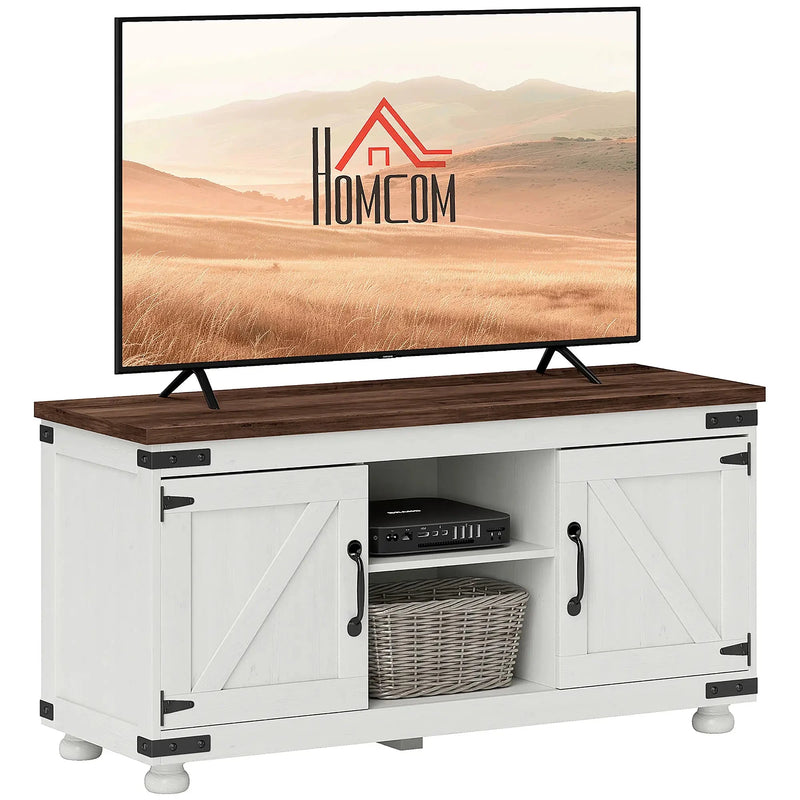 Aosom TV Stand Farmhouse TV Stand in White