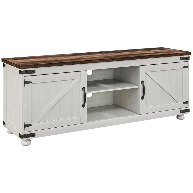 Aosom TV Stand Farmhouse TV Stand in White