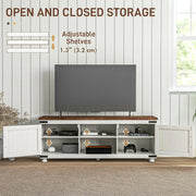 Aosom TV Stand Farmhouse TV Stand in White