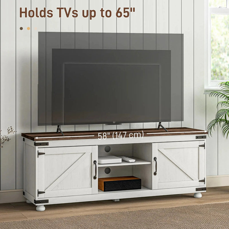 Aosom TV Stand Farmhouse TV Stand in White