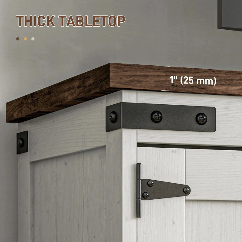 Aosom TV Stand Farmhouse TV Stand in White