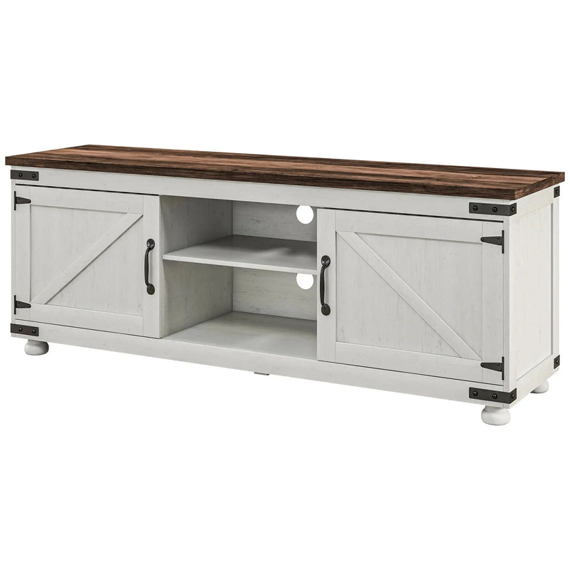 Aosom TV Stand Farmhouse TV Stand in White