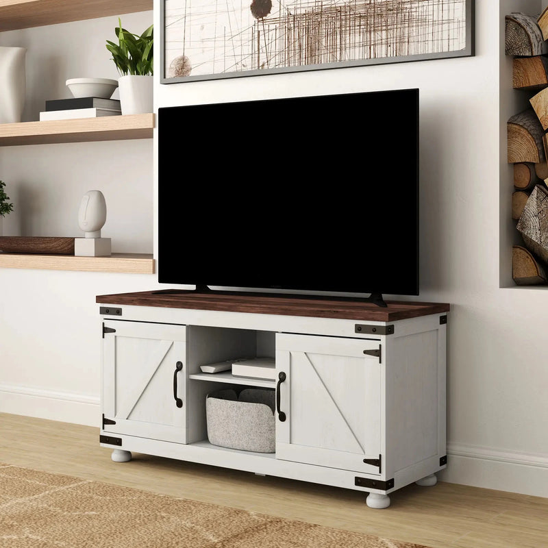 Aosom TV Stand For Up To 50" TV Farmhouse TV Stand in White