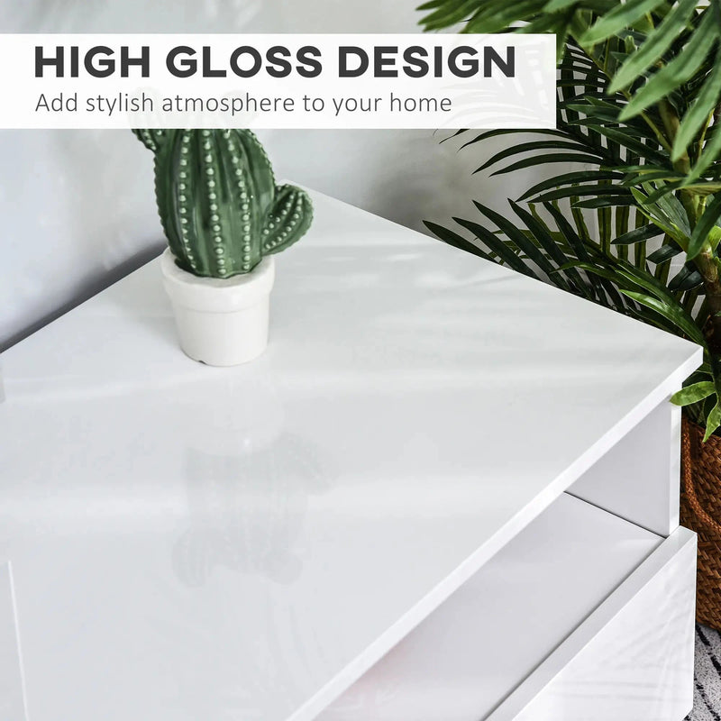 Aosom TV Stand Led Lighted TV Stand For Up To 75" TV with Storage Drawers - Available in 2 Colours