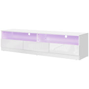 Aosom TV Stand Led Lighted TV Stand For Up To 75" TV with Storage Drawers - Available in 2 Colours