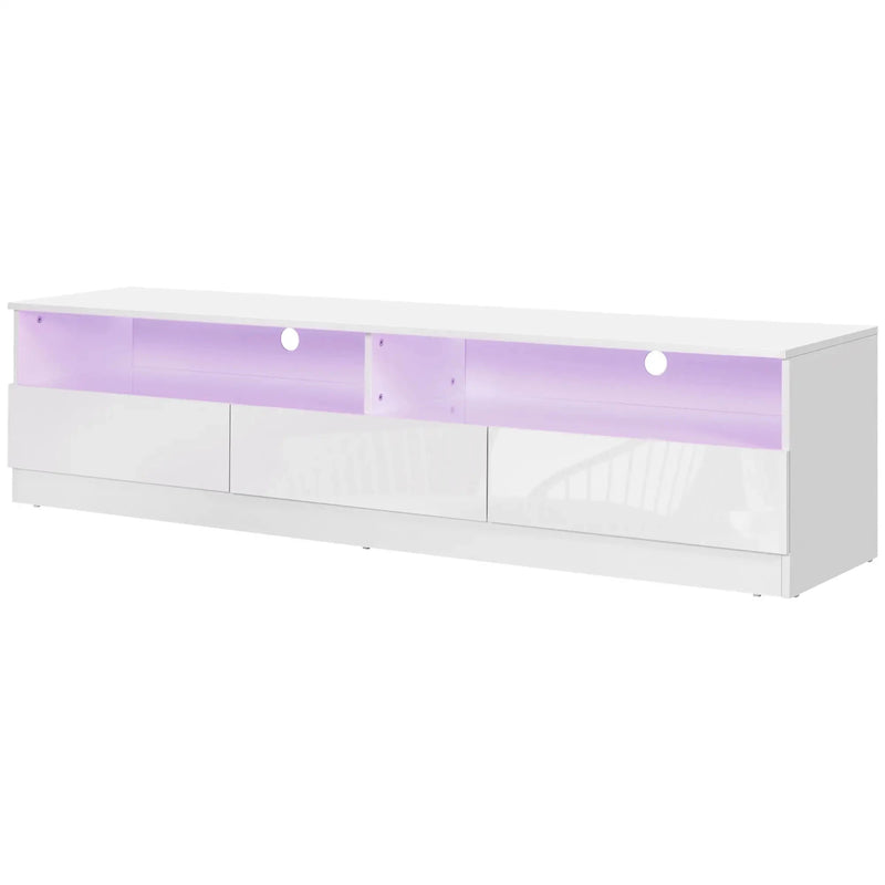 Aosom TV Stand Led Lighted TV Stand For Up To 75" TV with Storage Drawers - Available in 2 Colours