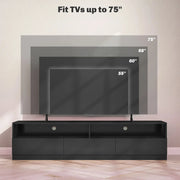 Aosom TV Stand Led Lighted TV Stand For Up To 75" TV with Storage Drawers - Available in 2 Colours