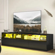 Aosom TV Stand Led Lighted TV Stand For Up To 75" TV with Storage Drawers - Available in 2 Colours