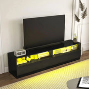 Aosom TV Stand Led Lighted TV Stand For Up To 75" TV with Storage Drawers - Available in 2 Colours