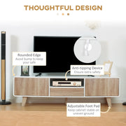Aosom TV Stand Modern TV Stand Cabinet For Up To 60" TV with Push-Open Drawer, Storage Compartment and Cable Management