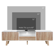 Aosom TV Stand Modern TV Stand Cabinet For Up To 60" TV with Push-Open Drawer, Storage Compartment and Cable Management