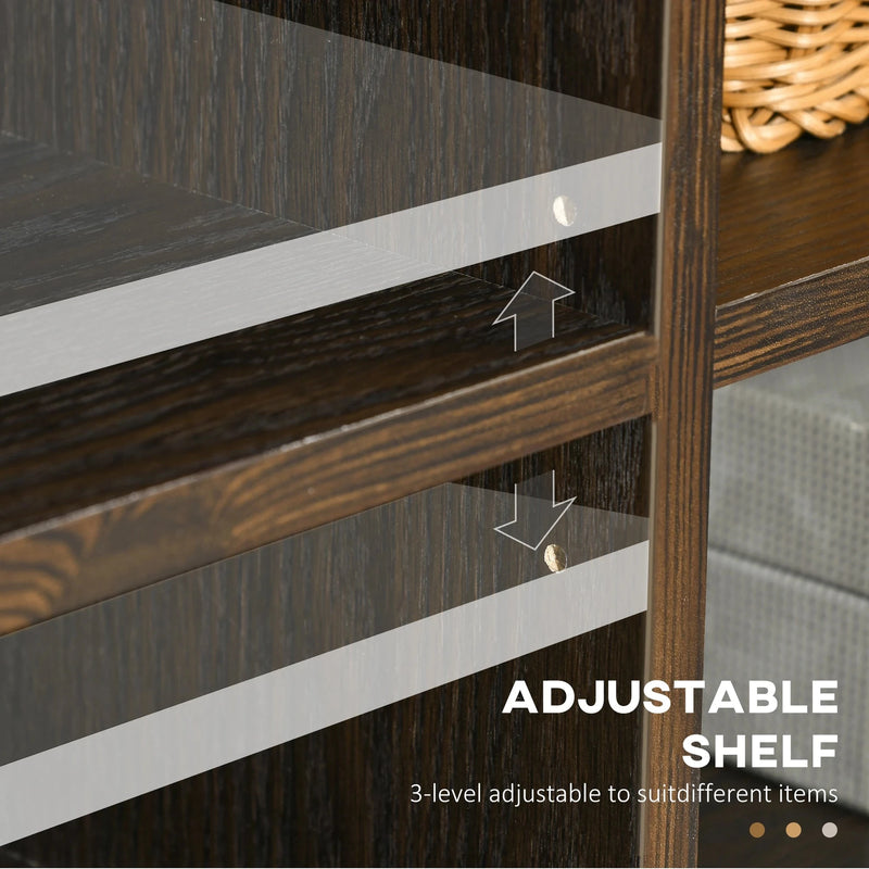 Aosom TV Stand TV Stand For 55" TV with 2 Door Cabinets, 2 Cable Managements and Adjustable Shelves