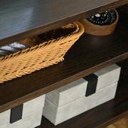 Aosom TV Stand TV Stand For 55" TV with 2 Door Cabinets, 2 Cable Managements and Adjustable Shelves