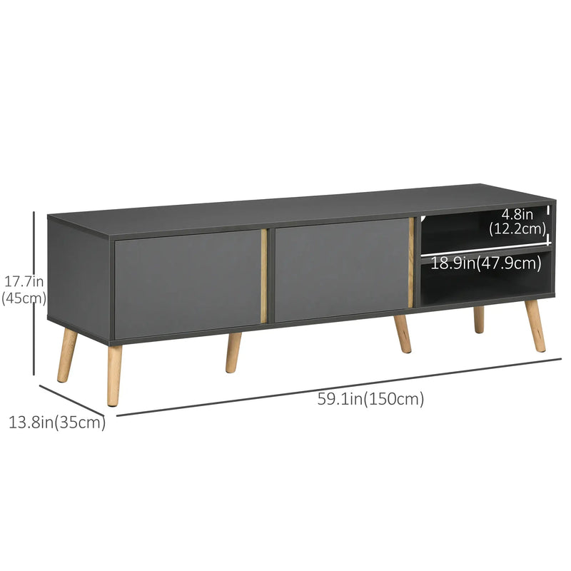 Aosom TV Stand TV Stand For Up To 55" TV in Dark Grey