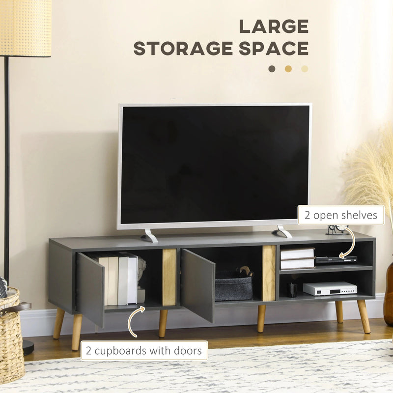 Aosom TV Stand TV Stand For Up To 55" TV in Dark Grey