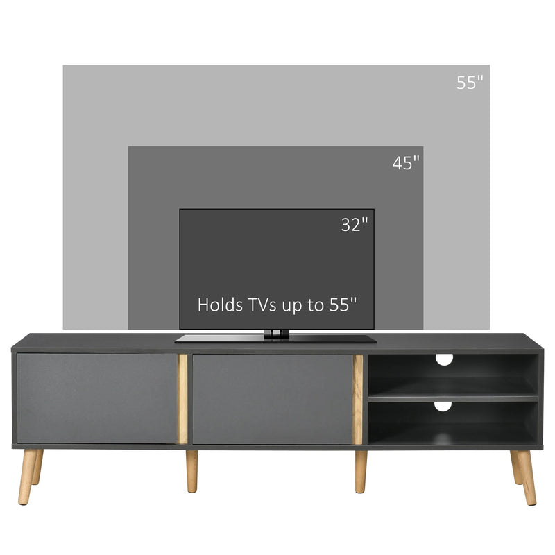 Aosom TV Stand TV Stand For Up To 55" TV in Dark Grey
