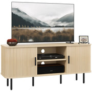 Aosom TV Stand TV Stand For Up To 55" TV with Storage Shelves and Cabinets in Oak Tone