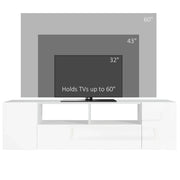 Aosom TV Stand TV Stand With Led Lights And Storage Shelves - Available in 4 Colours