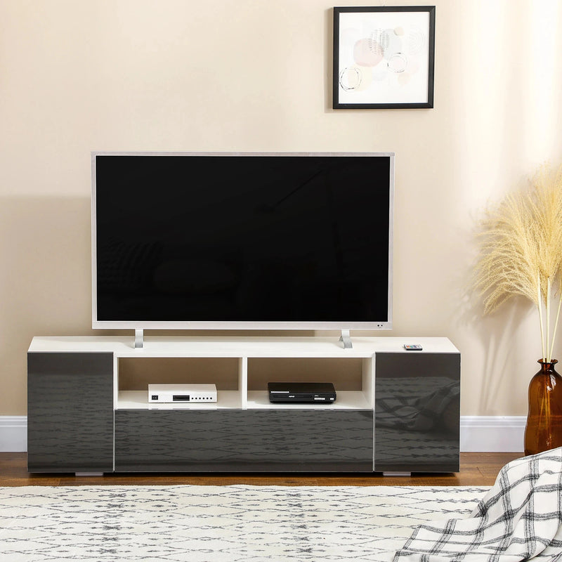 Aosom TV Stand TV Stand With Led Lights And Storage Shelves - Available in 4 Colours