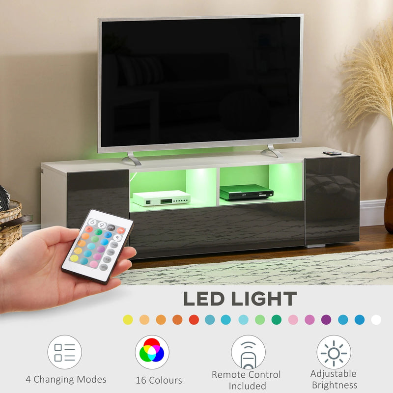 Aosom TV Stand TV Stand With Led Lights And Storage Shelves - Available in 4 Colours