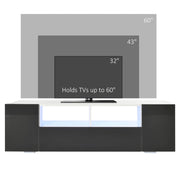Aosom TV Stand TV Stand With Led Lights And Storage Shelves - Available in 4 Colours