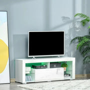 Aosom TV Stand TV Stand With Led Lights And Storage Shelves - Available in 4 Colours