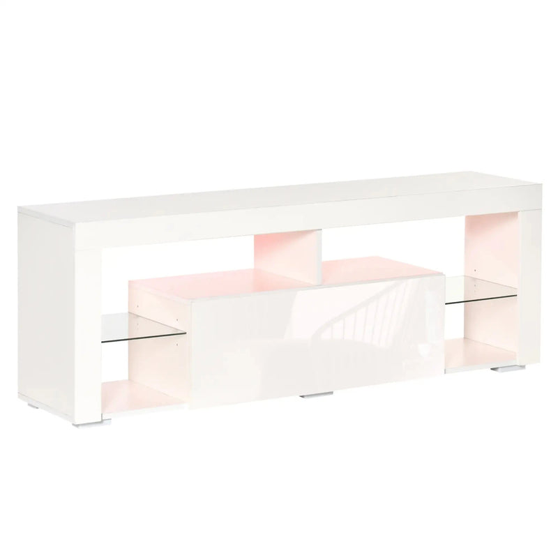 Aosom TV Stand TV Stand With Led Lights And Storage Shelves - Available in 4 Colours