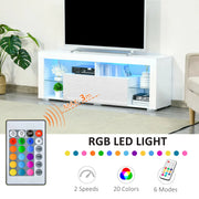 Aosom TV Stand TV Stand With Led Lights And Storage Shelves - Available in 4 Colours