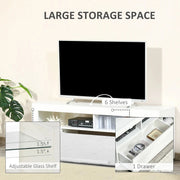 Aosom TV Stand TV Stand With Led Lights And Storage Shelves - Available in 4 Colours