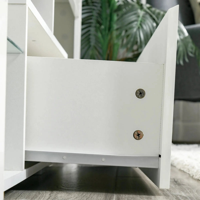 Aosom TV Stand TV Stand With Led Lights And Storage Shelves - Available in 4 Colours