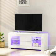Aosom TV Stand TV Stand With Led Lights And Storage Shelves - Available in 4 Colours