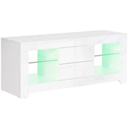 Aosom TV Stand TV Stand With Led Lights And Storage Shelves - Available in 4 Colours
