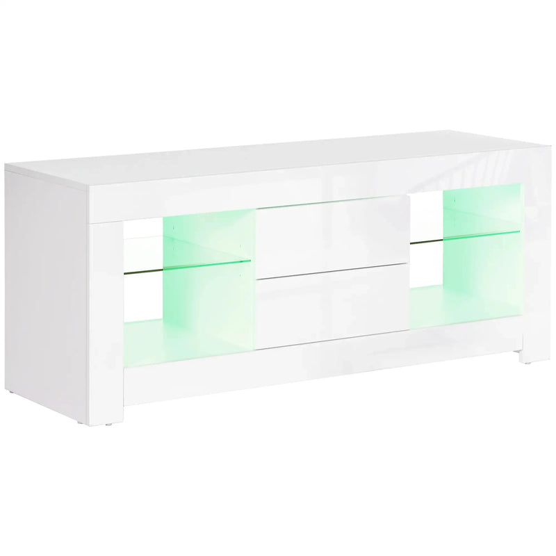 Aosom TV Stand TV Stand With Led Lights And Storage Shelves - Available in 4 Colours