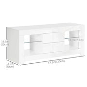 Aosom TV Stand TV Stand With Led Lights And Storage Shelves - Available in 4 Colours