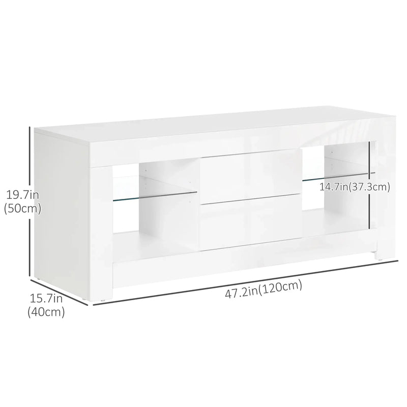 Aosom TV Stand TV Stand With Led Lights And Storage Shelves - Available in 4 Colours
