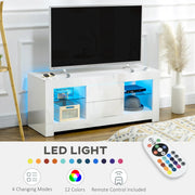 Aosom TV Stand TV Stand With Led Lights And Storage Shelves - Available in 4 Colours