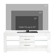 Aosom TV Stand TV Stand With Led Lights And Storage Shelves - Available in 4 Colours