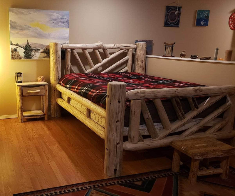 Canadian Log Furniture Bed Frame Log Bed Frame - Yellowstone