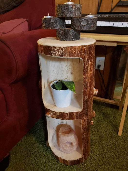 Canadian Log Furniture Nightstand Stump Nightstand